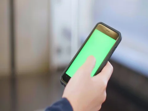 Green Sceen iphone on a subway train Stock Footage 80914172