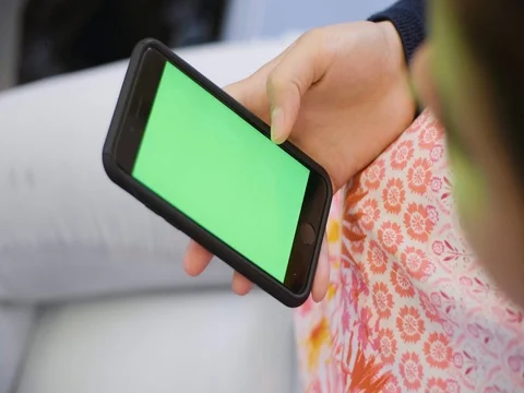 Green Sceen iphone on a subway train Stock Footage 80914227