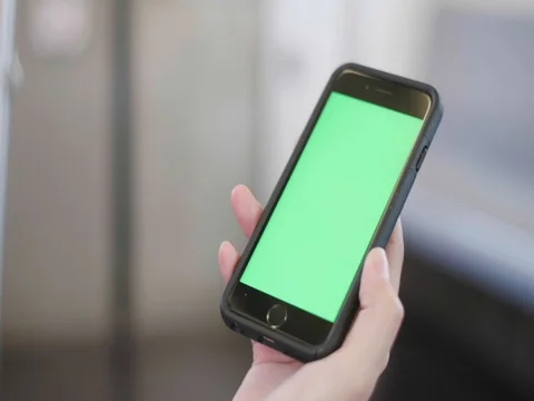 Green Sceen iphone on a subway train Stock Footage 80914313