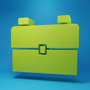 Green School backpack icon isolated on blue background. Minimalism concept... 스톡 일러스트