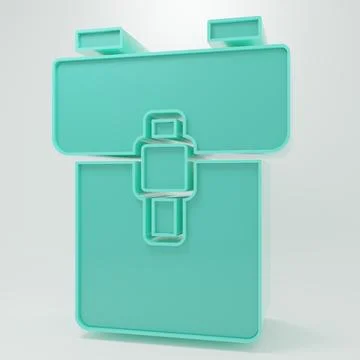 Green School backpack icon isolated on grey background. Minimalism concept... Stock Illustration