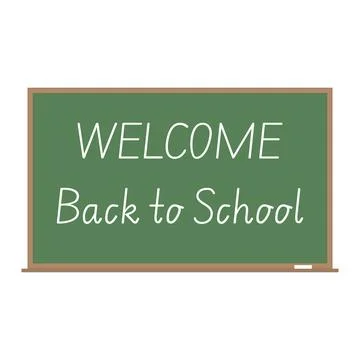 Green school blackboard with "Welcome Back to School" text Stock Illustration