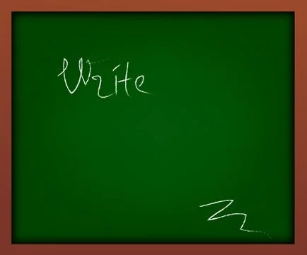 Green school chalkboard with frame and inscription. vector Illustrazione stock