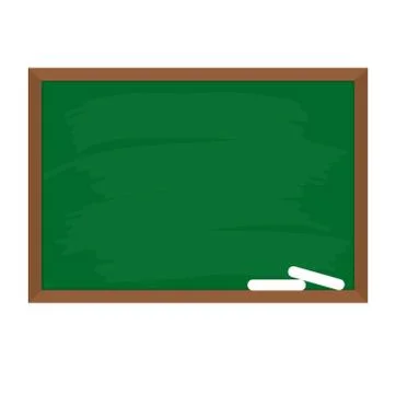 Green school chalkboard in the frame vector isolated. Blank clasroom blackboa Stock Illustration