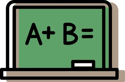 Green school chalkboard with math formula Stock Illustration