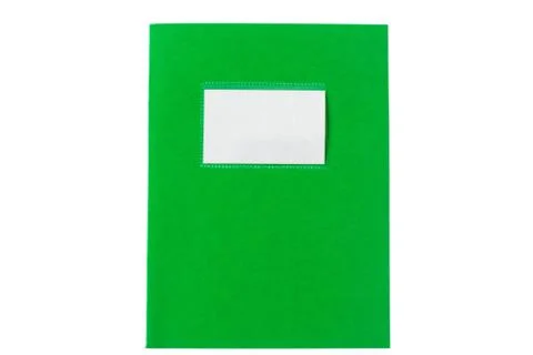Green school notebook or diary, old fashioned, isolated on white background, Stock Photos
