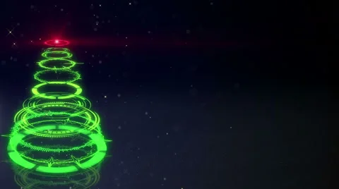 Green sci-fi christmas tree loopable animation 4k (4096x2304) Video stock 67967317