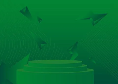 Green sci-fi stage showcase. Abstract Futuristic vector 3D room. Minimal ge.. Stock Illustration