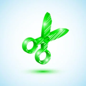 Green scissors icon Illustrazione stock