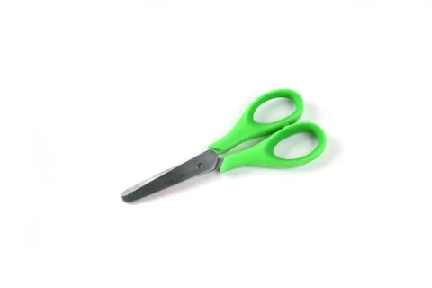 Green scissors isolated on white Stock Photos