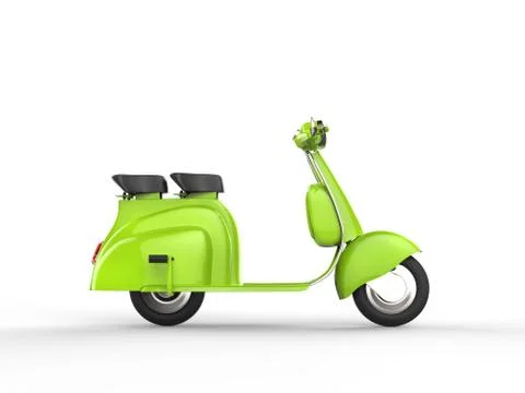 Green scooter - side view Stock Illustration