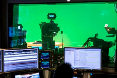 Green scree studio Stock Photos