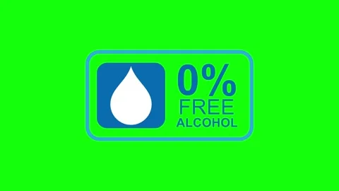 Green Screen 0% Alcohol Label Animation Video stock 329434930