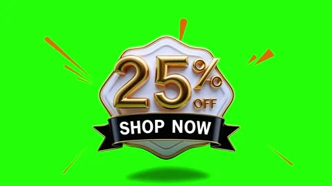 Green Screen 25 Percent Off Discount Sale Banner Animation Video stock 305167664