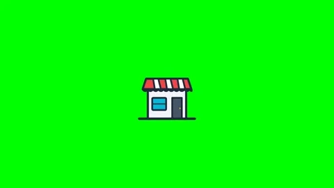 Green Screen 2D Shop Animation Stock Footage 339914828