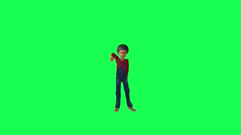 Green screen 3d boy wave dancing isolated chroma key front angle Video stock 259823558