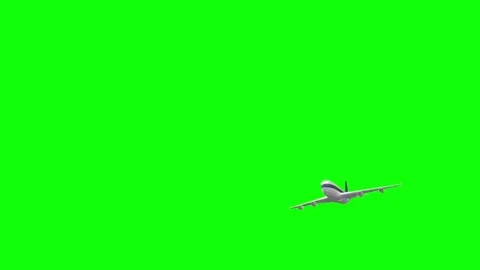Green Screen 3d Flying 747 Aeroplane or Airplane 6 Stock Footage 71929397