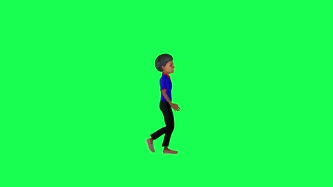Green screen 3d indian boy walking isolated chroma key left angle Video stock 259823350