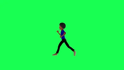 Green screen 3d indian boy running fast, close up,chroma key isolated Stock-Footage 259823407