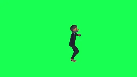 Green screen 3d suit boy dancing Gangnam style, left angle chroma key Vidéo 259824004