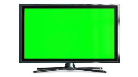 Green Screen 3D TV Front View Stock Photos