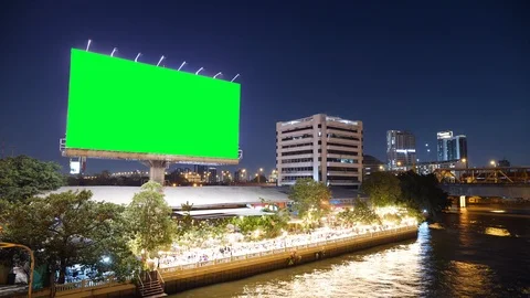 Green screen of advertising billboard Stock Footage 123712405