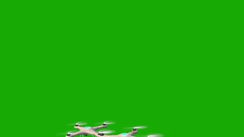Green Screen Alpha Matte Many Quadcopters Rising Up in the Blue Sky and Deliv Stock Footage 83484633