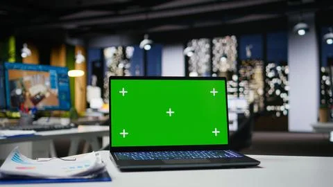 Green screen and CAD display on dual monitors at the architecture workstation Stock Photos