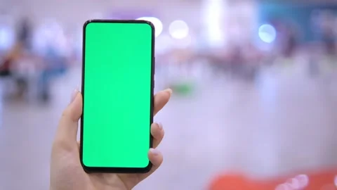 Green Screen and Chroma Key of Smartphone. Closeup. Businessman Using Smart Stock Footage 249712261