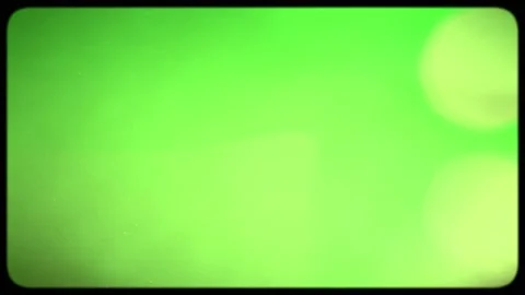 Green screen and light on the CRT. Effect of an old TV with a kinescope on a Stock Footage 154357207