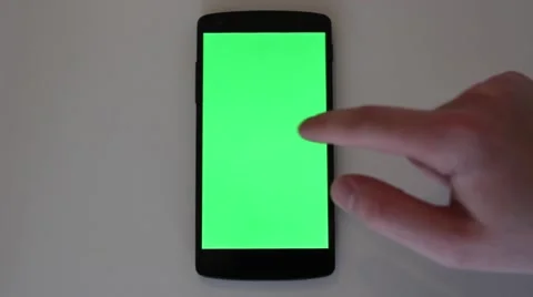 Green screen Android phone - still - single scroll left Stock Footage 52994051