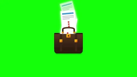 Green Screen Animated Briefcase Graphic Overlay Stock Footage 335032326