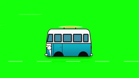Green Screen Animated Bus Graphic Overlay Stock Footage 335032531