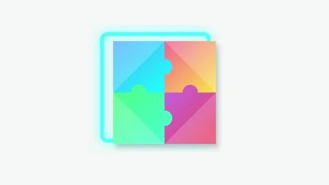 Green Screen Animated Color Squares Graphic Overlay Stock Footage 335151064