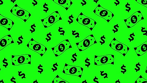 Green screen animated dollar or money background Stock Footage 295231545