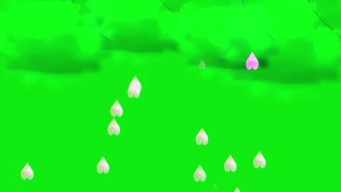 Green screen animated illustration background cloudy water drop rainfall element Stock-Footage 221961767