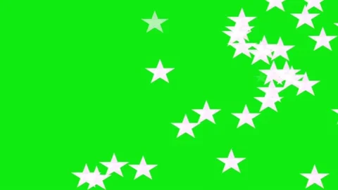 Green screen animated illustration background white star sign falling down Stock Footage 221961775