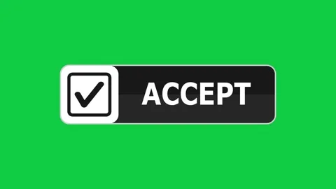 Green screen animation of Accept push button with pointer, simple animation of c 動画素材 303710671