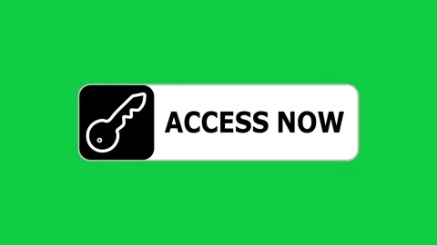 Green screen animation of access now push button with pointer, simple animation Stock Footage 303644274