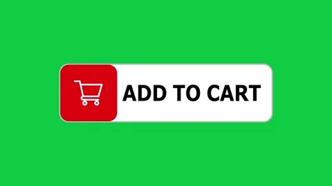 Green screen animation of add to cart push button with pointer, simple animation Stock Footage 303587206