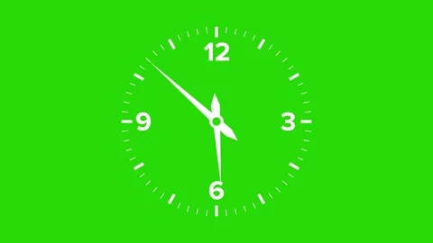 Green screen animation of an analog clock, starting at 12:00 and looping Stock Footage 293140458