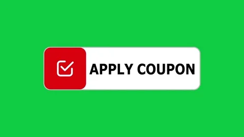 Green screen animation of Apply Coupon push button with pointer, simple animatio Stock Footage 303645109