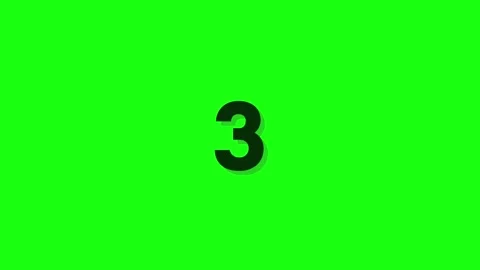 Green screen animation of black numbers counting down from three to zero Stock Footage 288269700