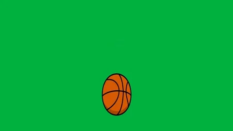 Green screen animation of a bouncing basketball Stock Footage 328561606
