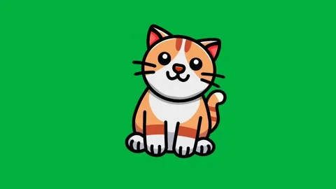 Green screen animation of a cat shaking its head Stock Footage 327942479