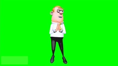 Green screen animation clip to insert into video - man happy Stock Footage 122946901