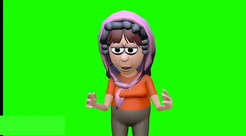 Green screen animation clip to insert into video - woman talking Stock Footage 122992998