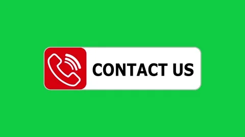 Green screen animation of Contact us push button with pointer, simple animation Stock Footage 303713020