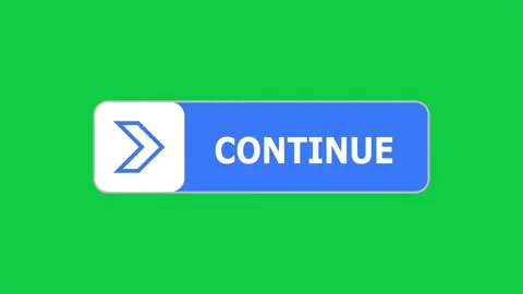 Green screen animation of Continue push button with pointer, simple animation of Stock Footage 303714166