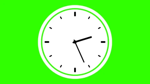 Green screen animation digital clock and analog circle clock 2:30 Stock Footage 227633696